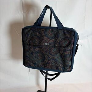 Vintage Gregg USA Paisley Bible Bag Tote w/ Christian Fish Logo